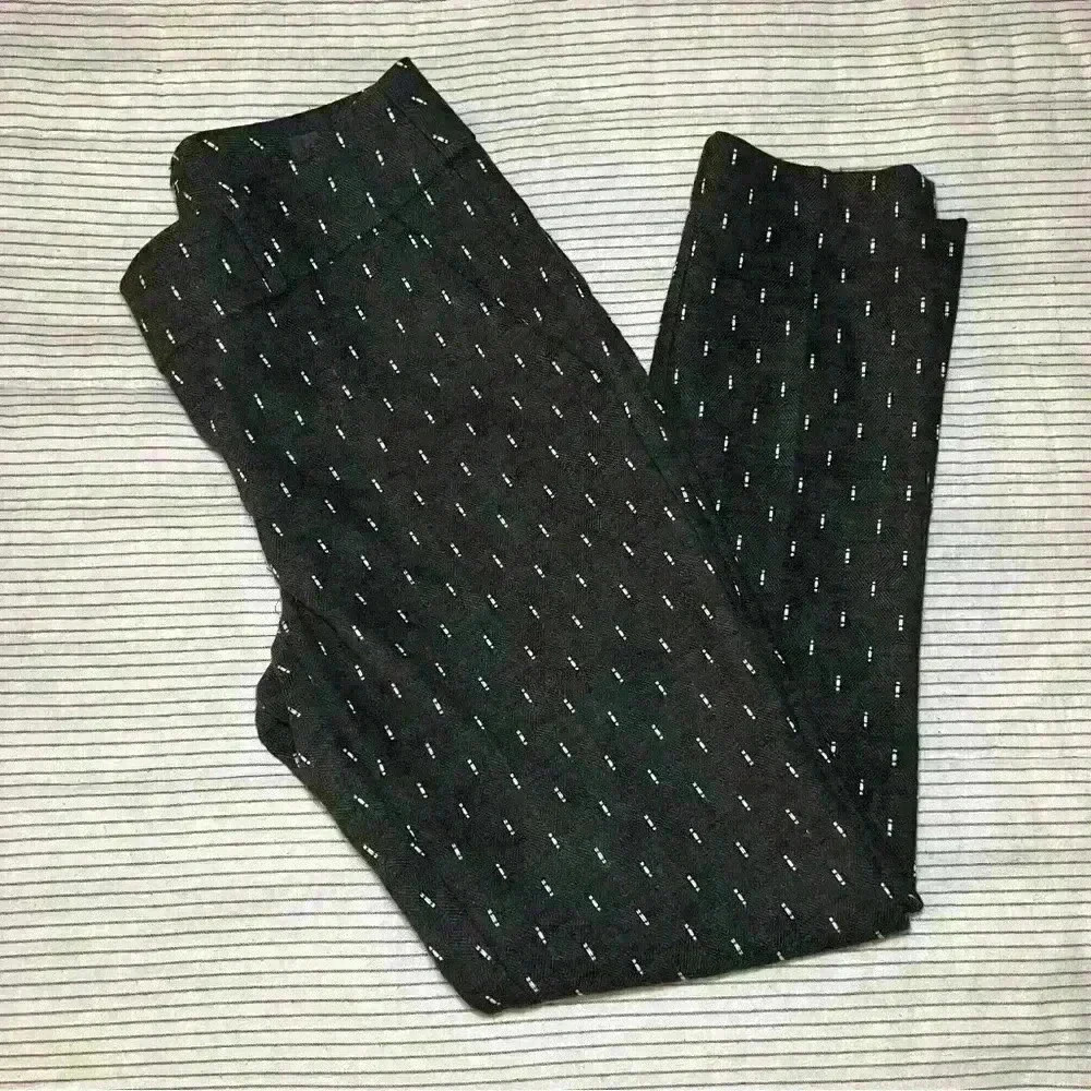 LOFT Black Skinny Pants with Subtle White Dashes